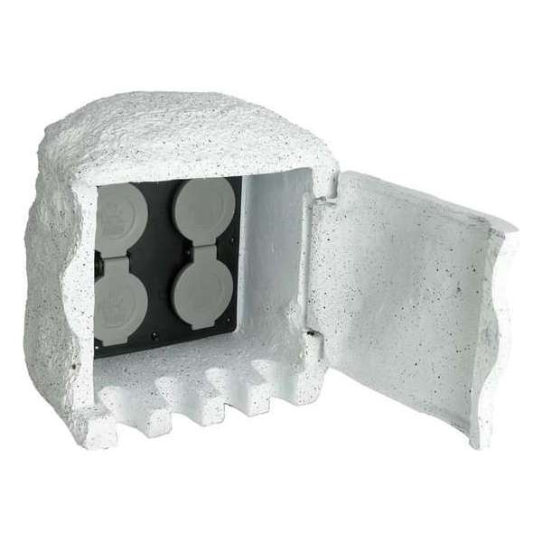 Buitenstopcontact - Behuizing van hars en kunststof stopcontacten - 20 x 20 x 21 cm - Met afstandbediening Buitenstopcontact - Behuizing van hars en kunststof stopcontacten - 20 x 20 x 21 cm - Met afstandbediening