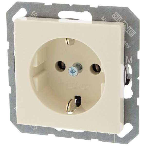 Jung AS500 Inbouw Contactdoos 1-Voudig Randaarde Crème (10) Jung AS500 Inbouw Contactdoos 1-Voudig Randaarde Crème (10)