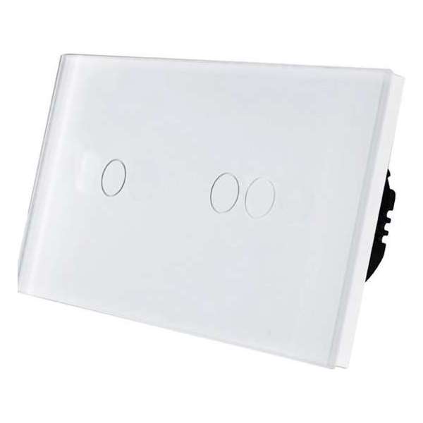 THORN 1 x dimmer voor 1 lichtpunt, 1 x dimmer voor 2 lichpunten en glasplaat 1+2 WIT