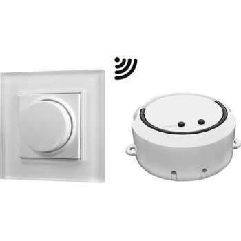 HOFTRONIC - Draadloze LED muurdimmer met draaiknop - Maximale belasting 100 Watt - Met afstandsbediening - Opbouw