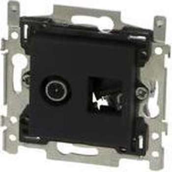 Niko Stopcontact Coax + RJ45 Cat5E UTP Intense Bronze