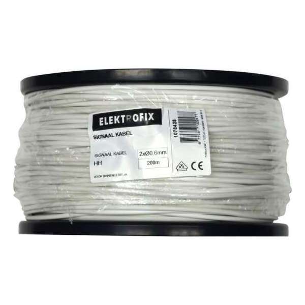 ELEKTROFIX SIGNAALKABEL 2X0,6 MM, WIT, 200 M ELEKTROFIX SIGNAALKABEL 2X0,6 MM, WIT, 200 M