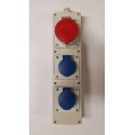 hateha wcd 1x cee 16a,400v 5-polig 6h,2 schuko,16a 230v 2p+RA  lichtgrijs ip44
