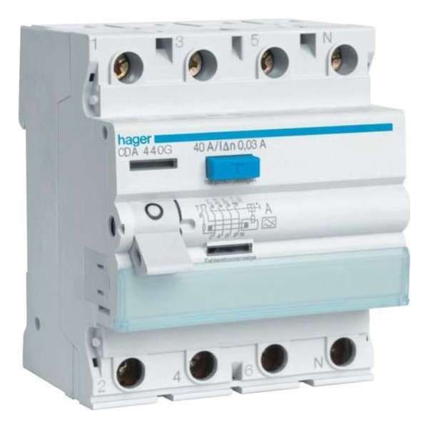 Hager aardlekschakelaar 4p 25a 30ma type a Hager aardlekschakelaar 4p 25a 30ma type a