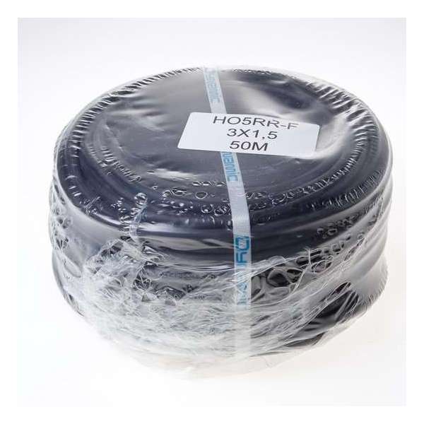 Kabel rubber zwart 3 x 1.5mm² x 50 meter Kabel rubber zwart 3 x 1.5mm² x 50 meter