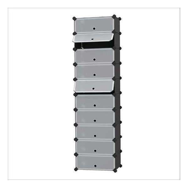 Nancy's 10 Schoenendozen - Kunststof schoenenrek - Opbergrek - Garderobe - Zwart - 40 x 30 x 17 cm per vak Nancy's 10 Schoenendozen - Kunststof schoenenrek - Opbergrek - Garderobe - Zwart - 40 x 30 x 17 cm per vak