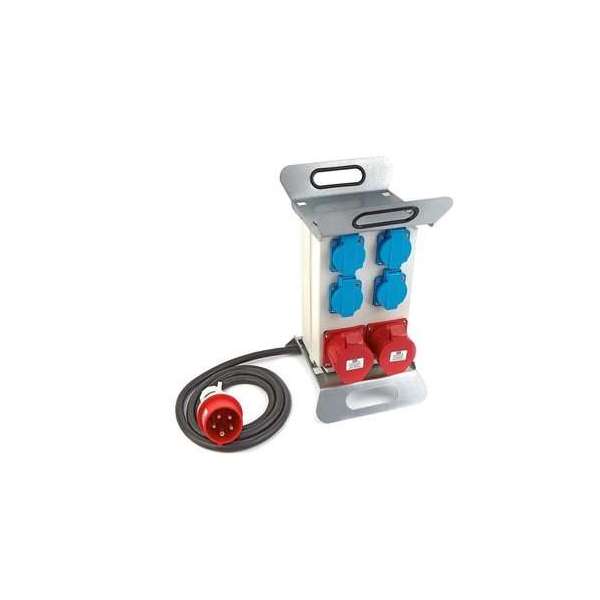 2 x 400 Volt en 4 x 230 Volt verdeelblok, Stekkerdoos
