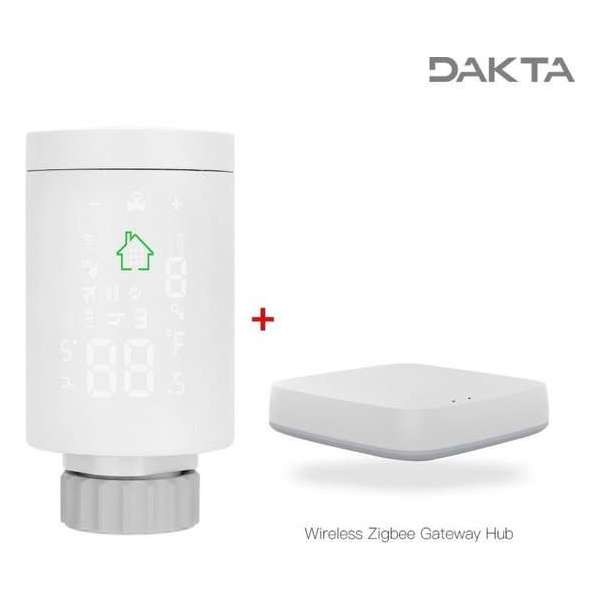 Dakta® Slimme radiatorkop | Incl. gateway | Werkt met Alexa | Draadloos | Aansturen via app | Thermostaat | Smart knop Dakta® Slimme radiatorkop | Incl. gateway | Werkt met Alexa | Draadloos | Aansturen via app | Thermostaat | Smart knop