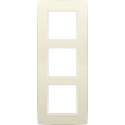 Doos van 25x Drievoudige afdekplaat met 60 mm verticale centerafstand Original cream