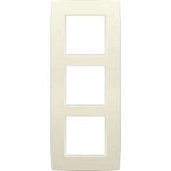 Doos van 25x Drievoudige afdekplaat met 60 mm verticale centerafstand Original cream