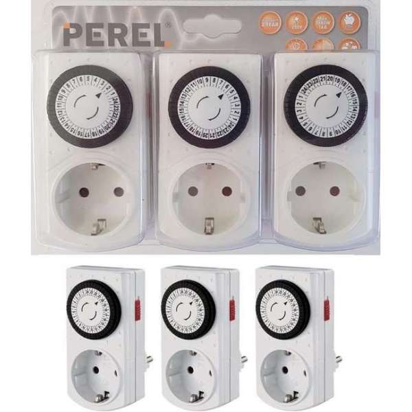 PEREL set Met 3 tijdschakelklokken PEREL set Met 3 tijdschakelklokken