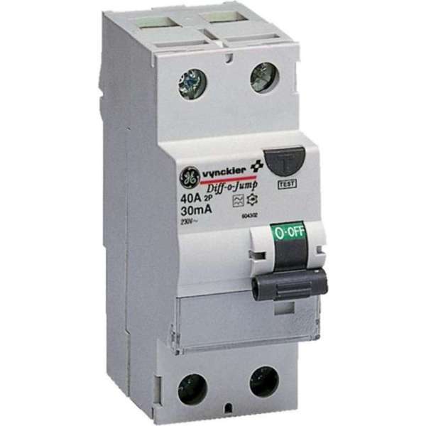 Vynckier defferentieelschakelaar 2 polig 40A 300MA Type A - 2 Modules Vynckier defferentieelschakelaar 2 polig 40A 300MA Type A - 2 Modules