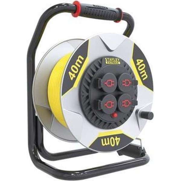 Kabelhaspel Prof Stanley fatmax met anti twist - neopreen - 40 m - 3g2.5 - 4 stopcontacten Kabelhaspel Prof Stanley fatmax met anti twist - neopreen - 40 m - 3g2.5 - 4 stopcontacten