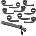 Relaxdays 10m kabelsok - ritssluiting - kabelhoes - grijs - kabelbescherming - 10 x 1 mete