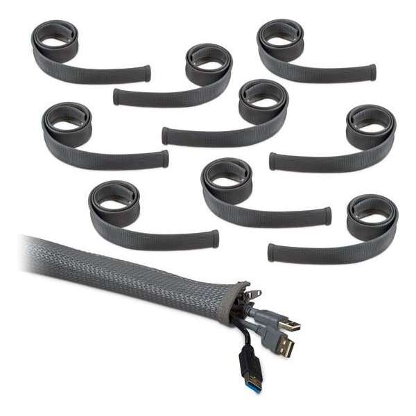 Relaxdays 10m kabelsok - ritssluiting - kabelhoes - grijs - kabelbescherming - 10 x 1 mete Relaxdays 10m kabelsok - ritssluiting - kabelhoes - grijs - kabelbescherming - 10 x 1 mete