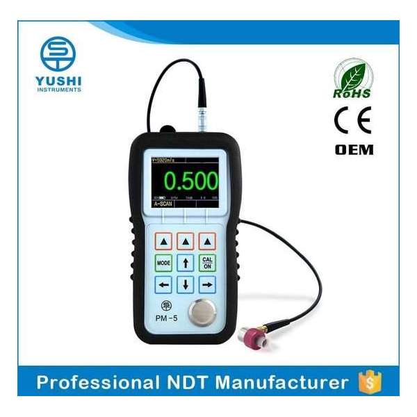 PM-5 ultrasonic high Sound velocity measure range 0.25mm to 27mm handheld digital thickness measuring instrument PM-5 ultrasonic high Sound velocity measure range 0.25mm to 27mm handheld digital thickness measuring instrument