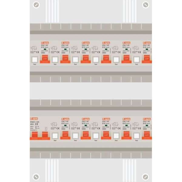 1 fase groepenkast met 11 aardlekautomaten 1 fase groepenkast met 11 aardlekautomaten
