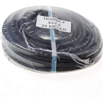 Algemeen Kabel neopreen zwart 4 x 2.5mm² x 50 meter (Prijs per stuk)