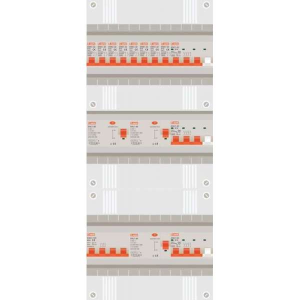 3 fase groepenkast met 8 licht groepen en 3 krachtgroepen