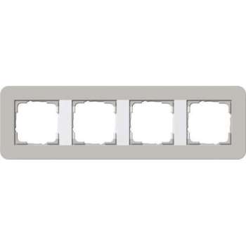 Gira E3 Grijs/wit Afdekraam 4 voudig 214412