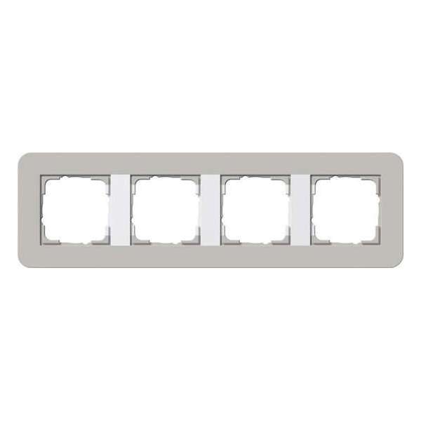 Gira E3 Grijs/wit Afdekraam 4 voudig 214412 Gira E3 Grijs/wit Afdekraam 4 voudig 214412