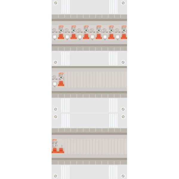 1 fase groepenkast met 7 aardlekautomaten 1 fase groepenkast met 7 aardlekautomaten
