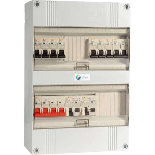 3 fase E-Tech groepenkast 7 groepen en 1 kookgroep 3 fase E-Tech groepenkast 7 groepen en 1 kookgroep