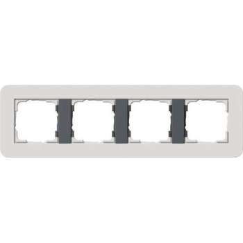 Gira E3 Lichtgrijs/antraciet Afdekraam 4 voudig 214421
