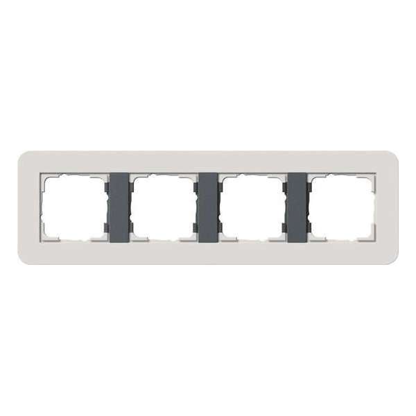 Gira E3 Lichtgrijs/antraciet Afdekraam 4 voudig 214421 Gira E3 Lichtgrijs/antraciet Afdekraam 4 voudig 214421