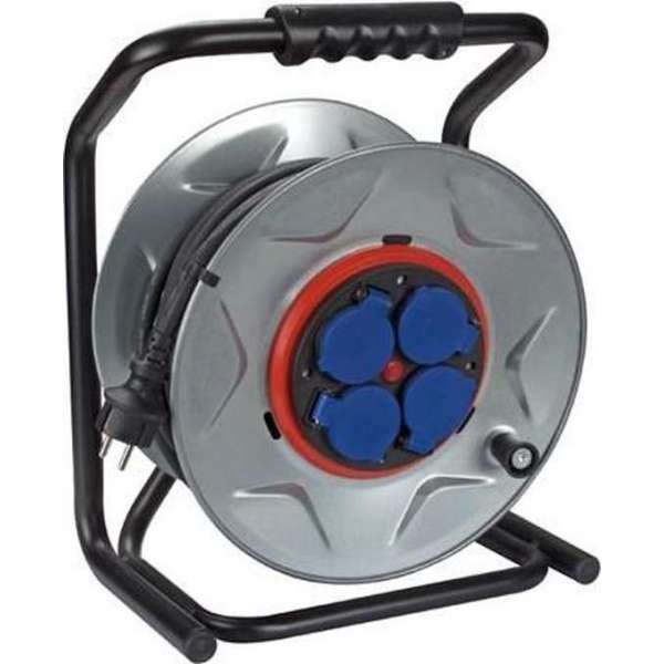 PROFESSIONELE NEOPREEN-KABELHASPEL MET ANTI-TWIST-SYSTEEM - 25 m - 3G2.5 - 4 STOPCONTACTEN - RANDAARDE PROFESSIONELE NEOPREEN-KABELHASPEL MET ANTI-TWIST-SYSTEEM - 25 m - 3G2.5 - 4 STOPCONTACTEN - RANDAARDE