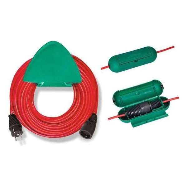 BRENNENSTUHL Rood verlengsnoer 20 m H05VV-F 3G1.5 met muurbevestiging en kluis BRENNENSTUHL Rood verlengsnoer 20 m H05VV-F 3G1.5 met muurbevestiging en kluis