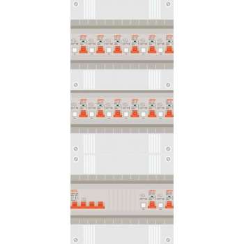3 fase groepenkast met 14 aardlekautomaten