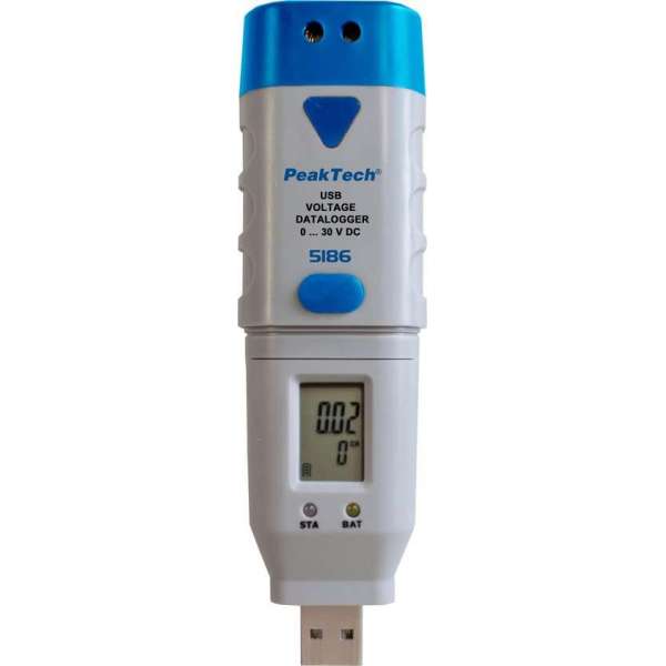 PeakTech 5186 USB-datalogger ~ Spanning: 0 ... 30V DC ~ 32.000 punten PeakTech 5186 USB-datalogger ~ Spanning: 0 ... 30V DC ~ 32.000 punten