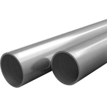 vidaXL Buizen rond V2A 2m Ø40x1,8mm roestvrij staal 2 st