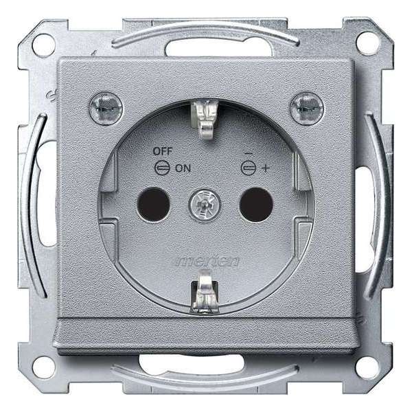 Stopcontact - Inbouw - Randaarde - Beveiliging - Verlichting - Aluminium - Systeem M - Schneider Electric - MTN2304-0460 Stopcontact - Inbouw - Randaarde - Beveiliging - Verlichting - Aluminium - Systeem M - Schneider Electric - MTN2304-0460