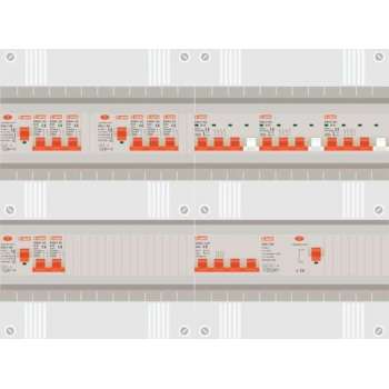 3 fase groepenkast met 8 licht groepen en 3 krachtgroepen