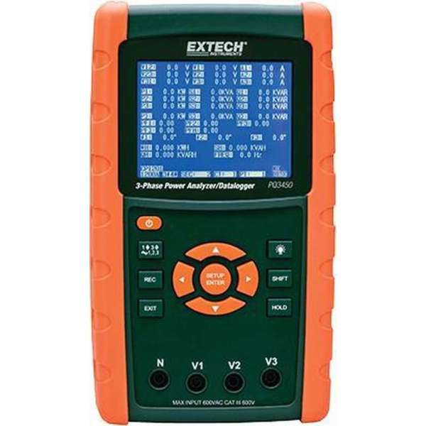 EXTECH PQ3450: 3-fase Power Analyzer/Datalogger EXTECH PQ3450: 3-fase Power Analyzer/Datalogger