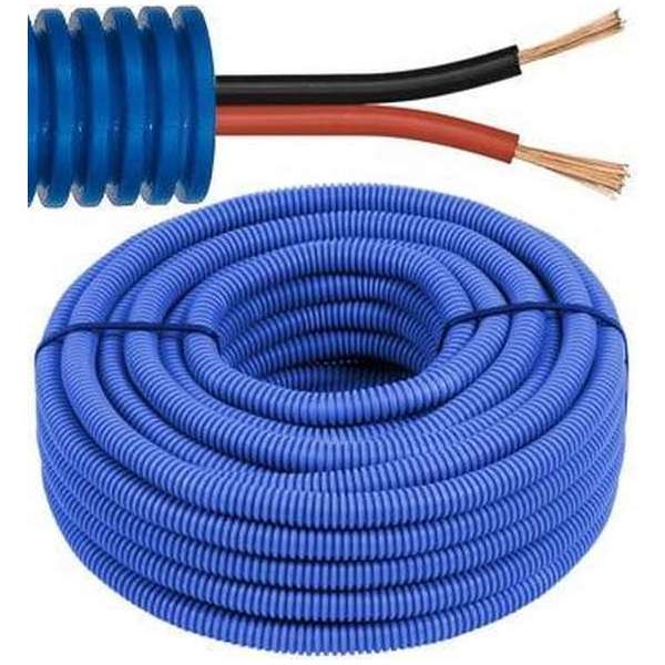 Flexibele voorbedrade buis met luidsprekerkabel - 2 x 0,75mm² Ø 16mm, 100 meter - FLEX FEHIFI2X075 Flexibele voorbedrade buis met luidsprekerkabel - 2 x 0,75mm² Ø 16mm, 100 meter - FLEX FEHIFI2X075