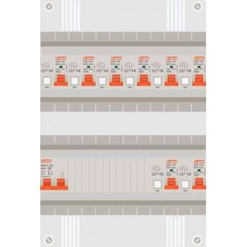 1 fase groepenkast met 8 aardlekautomaten