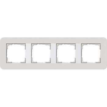 Gira E3 Lichtgrijs/wit Afdekraam 4 voudig 214411