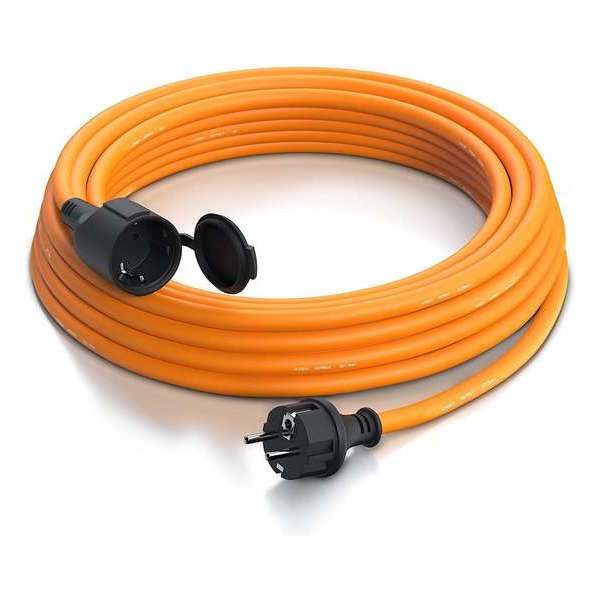 Verlengkabel voor buitenshuis 3.500 watt | 17.5m (meter) | Oranje | Waterproof | Elektriciteitskabel | Verlengsnoer Verlengkabel voor buitenshuis 3.500 watt | 17.5m (meter) | Oranje | Waterproof | Elektriciteitskabel | Verlengsnoer