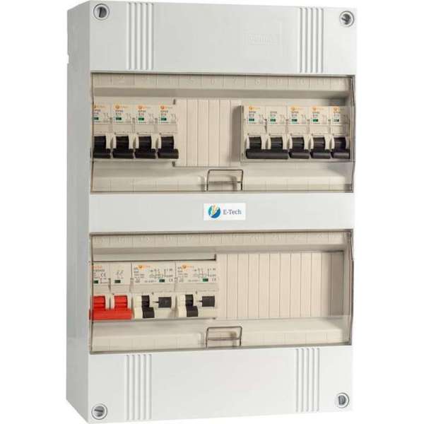 1 fase E-Tech groepenkast 7 groepen en 1 kookgroep 1 fase E-Tech groepenkast 7 groepen en 1 kookgroep
