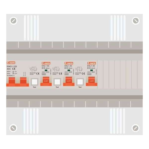 1 fase groepenkast met 3 aardlekautomaten 1 fase groepenkast met 3 aardlekautomaten