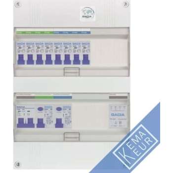 Gacia groepenkast 1 fase 8 groepen + beltrafo en afmetingen 330x220 mm