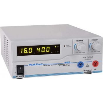 PeakTech 1565 Schakelmodus laboratorium Voeding DC 1 - 16 V / 0 - 40 A met USB