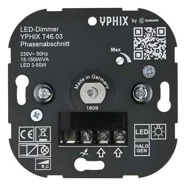 LED dimmer 3-50W inbouw 230V fase afsnijding LED dimmer 3-50W inbouw 230V fase afsnijding