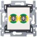 Wandcontactdoos met dubbel potentiaalvereffening. wit