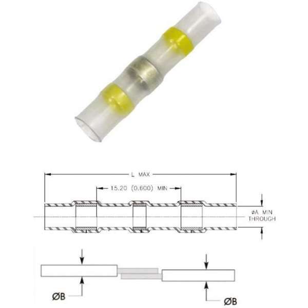 Deflux doorverbinder Geel 100st - Kabelschoen - AMP connector Deflux doorverbinder Geel 100st - Kabelschoen - AMP connector