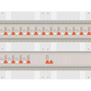 1 fase groepenkast met 16 aardlekautomaten