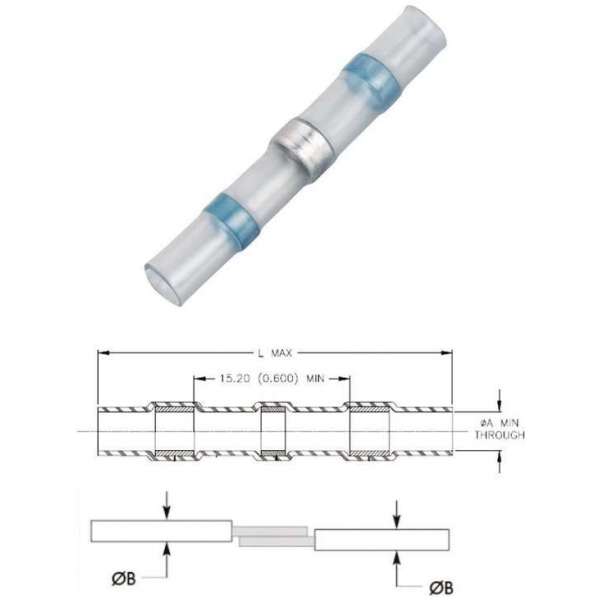 Deflux doorverbinder Blauw 100st - Kabelschoen - AMP connector Deflux doorverbinder Blauw 100st - Kabelschoen - AMP connector